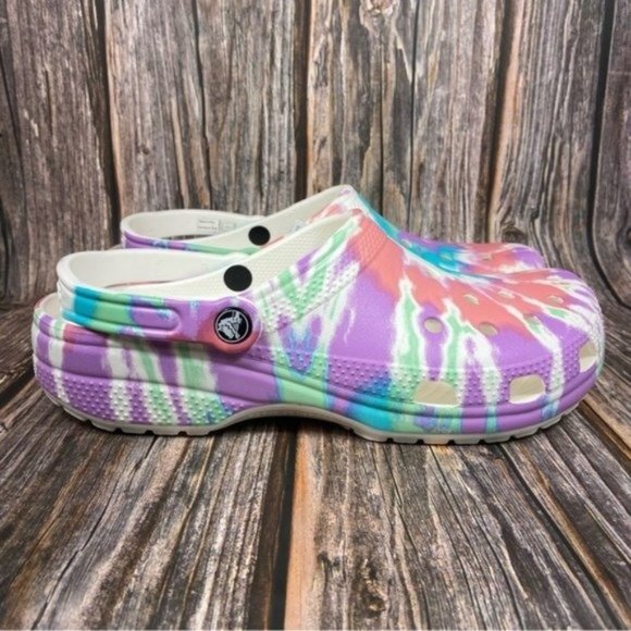 CROCS Shoes - CROCS Classic Tie-Dye Graphic Women’s Size 12 Clogs NWT